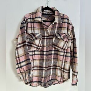 Pink Plaid Shacket